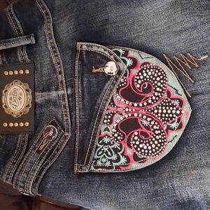Dereon Blue Jeans with Embellishments